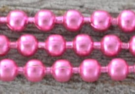 11016 Łańcuszek ozdobny kulkowy 1,6mm w kolorze różowym