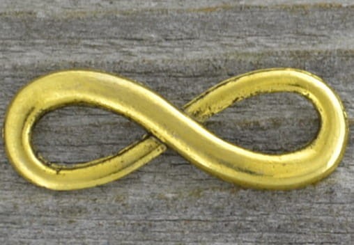 20769 Zawieszka mała znak nieskończoności w kolorze złotym 2szt
