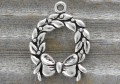 ś07174 Zawieszka stroik 25*19mm w kolorze srebrnym 2szt