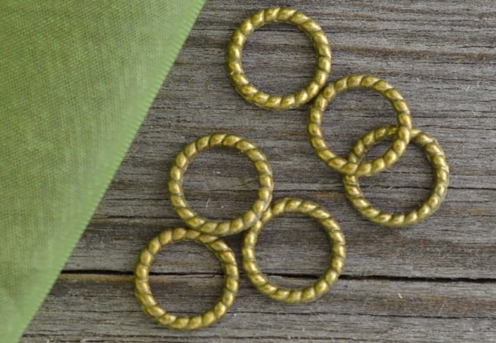 {101013} Ogniwka zamknięte okrągłe ozdobne 9mm brąz 30szt