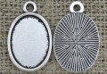 30126 Klasyczna baza medalionu w kolorze srebrnym na kaboszon 18*13mm