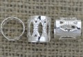 312105 Element ozdobny ażurowy rurka w kolorze srebrnym 15szt