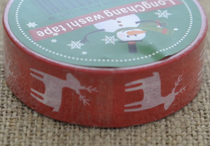 [ś07362] Taśma papierowa samoprzylepna washi tape czerwona renifery 10m