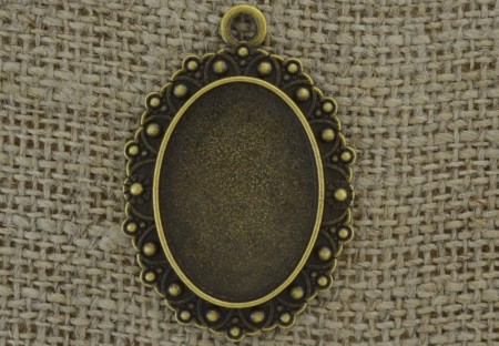 [101226] Baza medalionu brąz na kaboszon 25*18mm