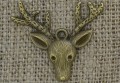 [ś07424] Zawieszka metalowa mała głowa renifera 31*37mm w kolorze brązu