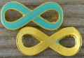Element ozdobny łącznik znak nieskończoności emaliowany turkusowy