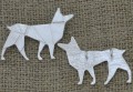 Łącznik ozdobny piesek origami kolor srebrny