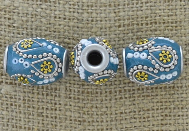 Koralik indyjski modułowy 20*16mm morski