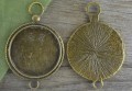  101144 Klasyczna baza łącznik medalionu w kolorze brązu na kaboszon 31mm