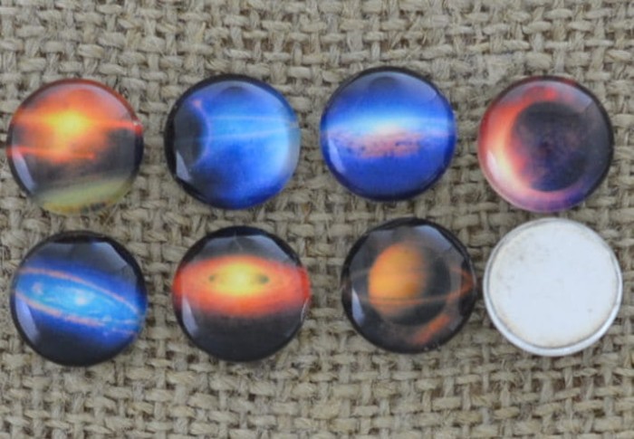 Kaboszon z obrazkiem 10mm galaxy mix