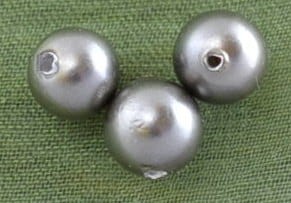  90915 Koralik perłowy 6mm stalowy 3 sztuki
