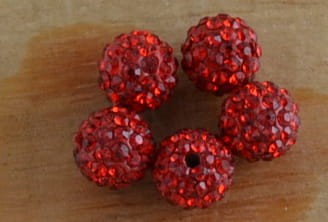 {90606} Koralik cyrkoniowy czerwony 10mm