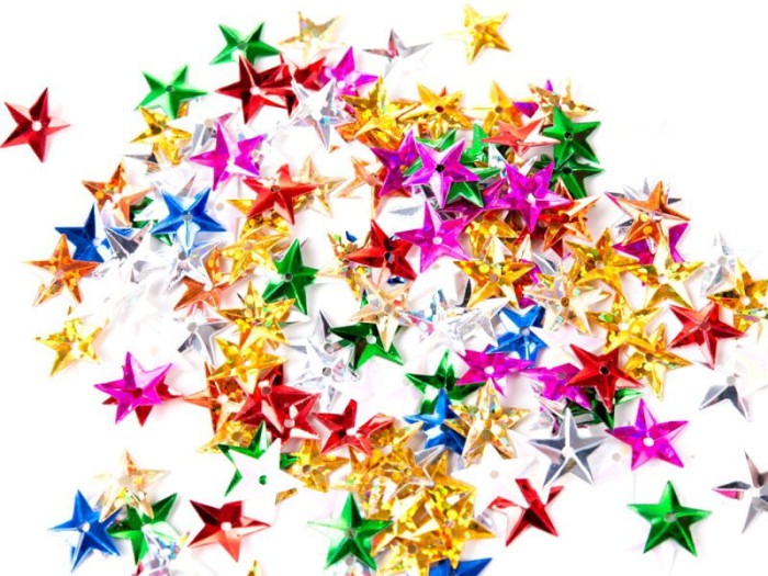 [55553] Cekiny łamane gwiazdki mix 10mm 120 sztuk