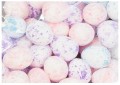 [w11503] Jajka 1,5x1,9cm białe różowe fioletowe plamki 100szt