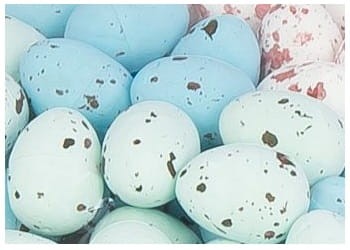 [w11815] Jajka styropian nakrapiane 18x25mm białoniebieskie 50szt