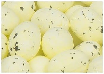 [w11811] Jajka styropianowe nakrapiane 18x25mm jasnożółte 50szt