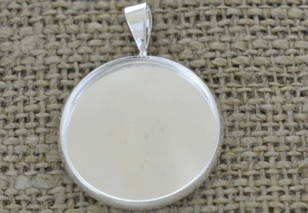 [30194] Baza medalionu srebrna na kaboszon 20mm