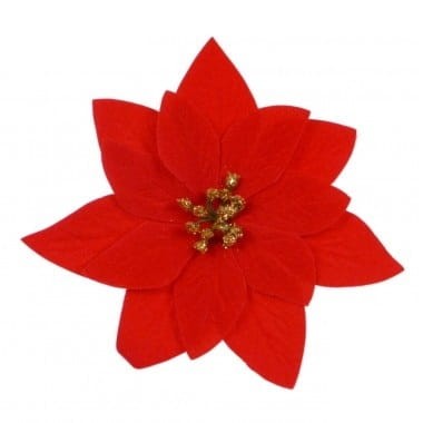 Poinsecja główka welurowa 14cm