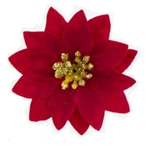 Poinsecja główka welurowa 6cm