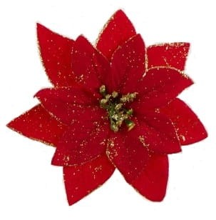 Poinsecja główka z brokatem 14cm