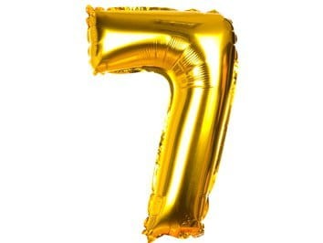 Balon foliowy 70cm na hel cyferka 7 złota