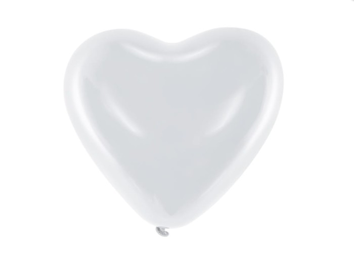 Balony lateksowe serca białe 25cm 10szt