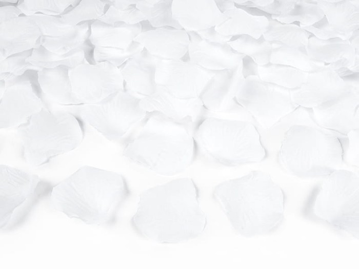 Płatki róż do dekoracji 500 szt białe