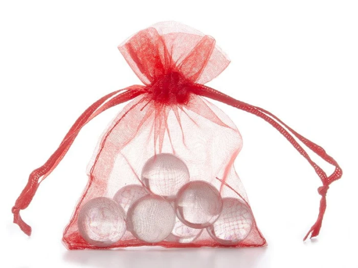 Woreczek z organzy 9x7cm czerwony 10szt