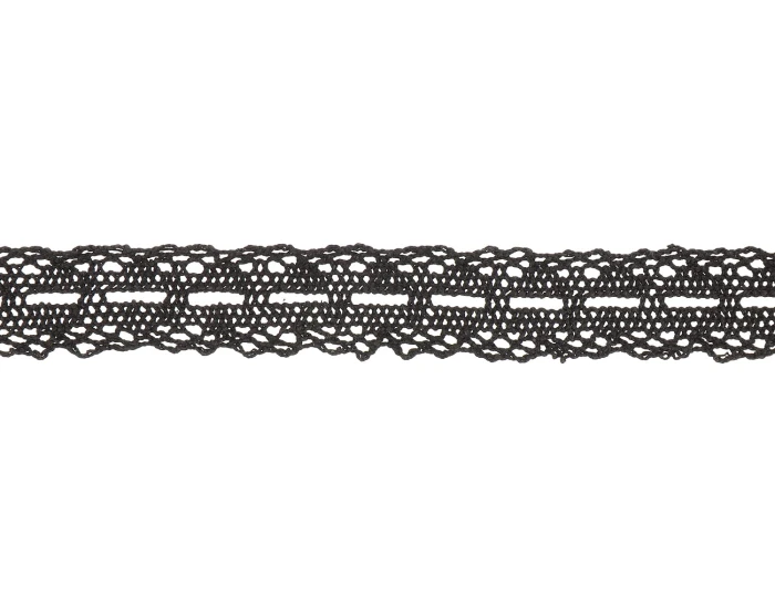 Wstążka koronkowa bawełniana 20mm 4,5m czarna