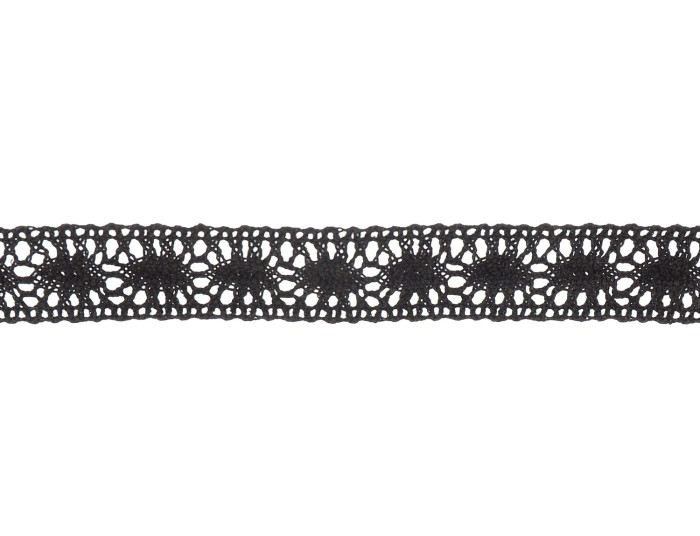 Wstążka koronkowa bawełniana 20mm 4,5m czarna