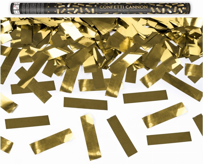 Tuba strzelająca konfetti złote 80cm