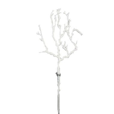 Gałązka brokatowa rózga 25cm biała