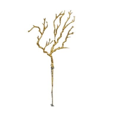Gałązka brokatowa rózga 25cm złota