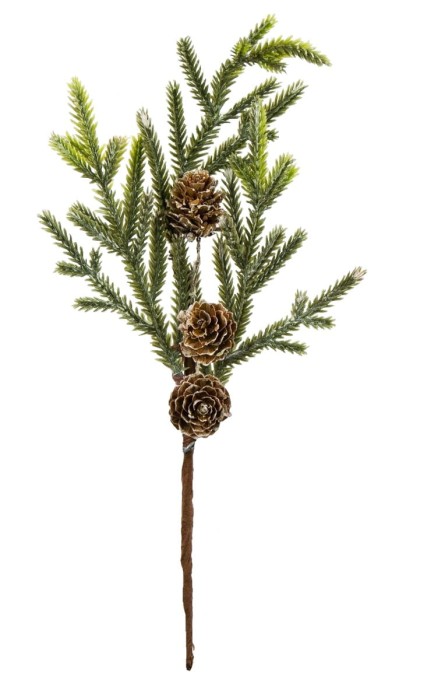 Gałązka ozdobna świerk z szyszkami