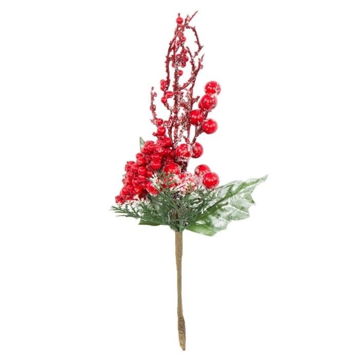 Gałązka ozdobna z czerwonymi jagódkami
