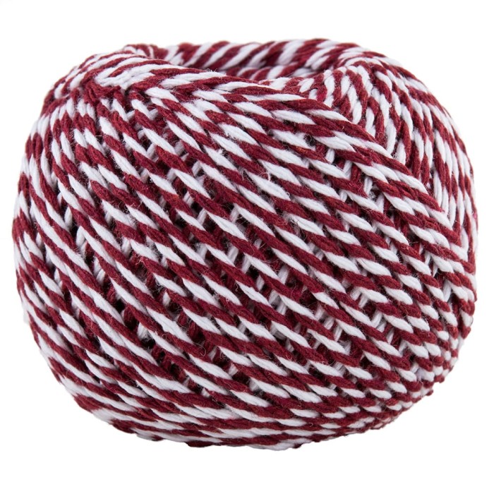 Sznurek piekarski BAKER'S TWINE bordowo-biały