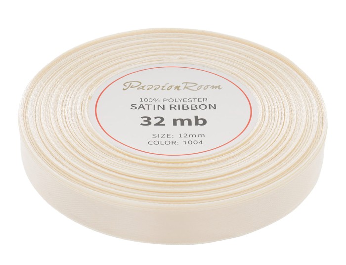 Wstążka satynowa 12mm 32mb ciemnokremowa