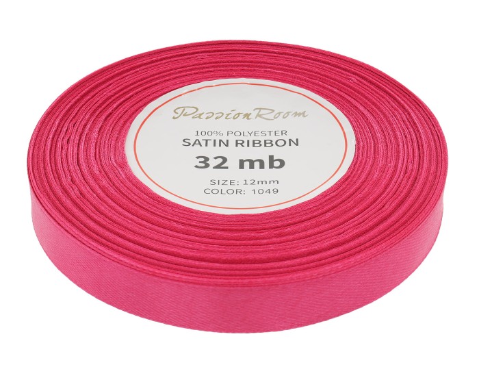 Wstążka satynowa 12mm 32mb fuksja