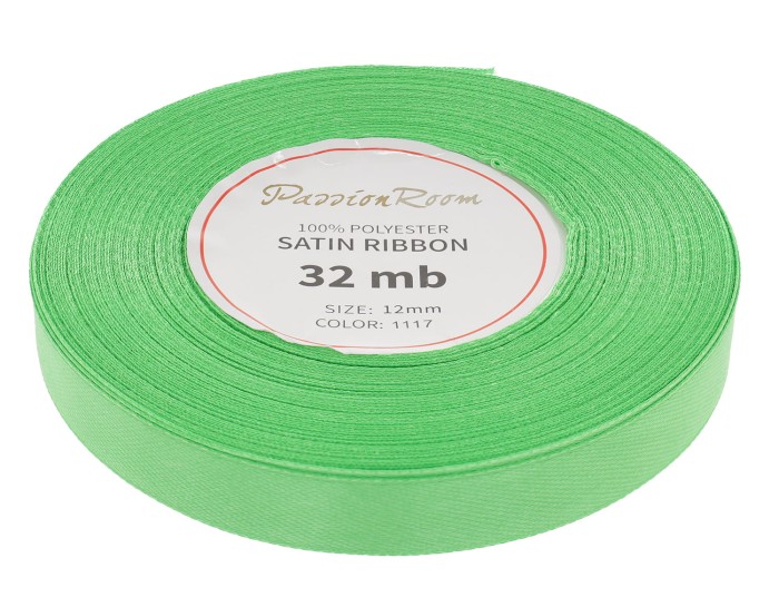 Wstążka satynowa 12mm 32mb jasnozielona