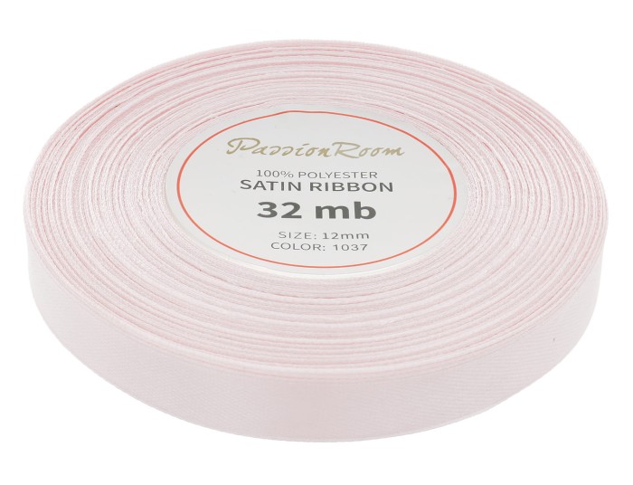 Wstążka satynowa 12mm 32mb bladoróżowa