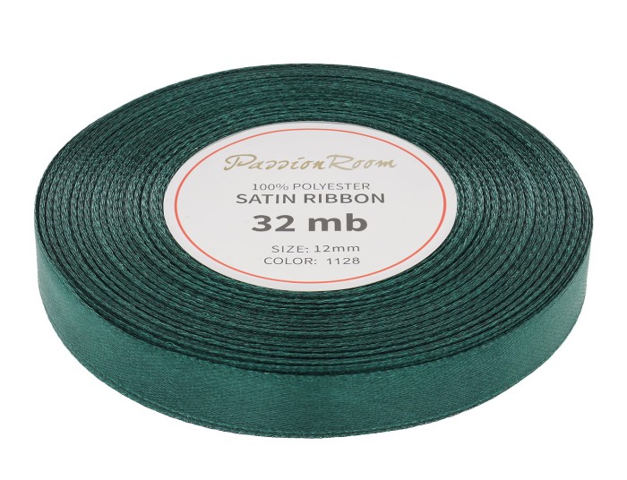 Wstążka satynowa 12mm zieleń butelkowa