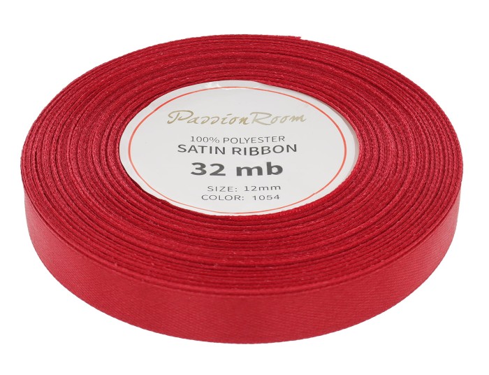 Wstążka satynowa 12mm 32mb bordowa