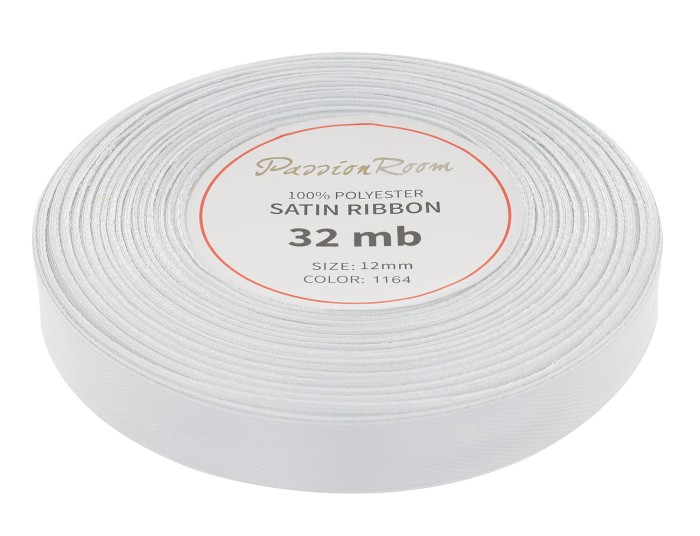 Wstążka satynowa 12mm 32mb srebrna