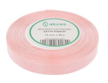 Wstążka satyna 12mm łososioworóżowa jasna