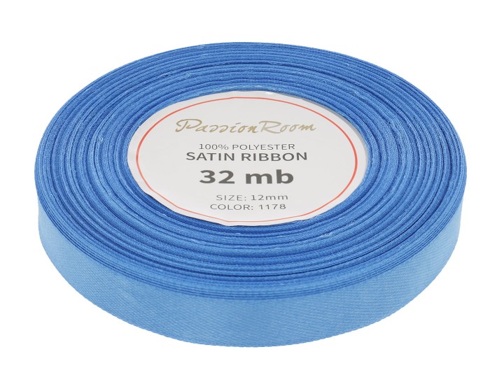 Wstążka satynowa 12mm 32mb niebieska