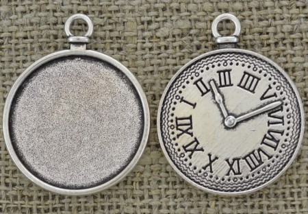 [30190] Baza medalionu srebrny na kaboszon 25mm