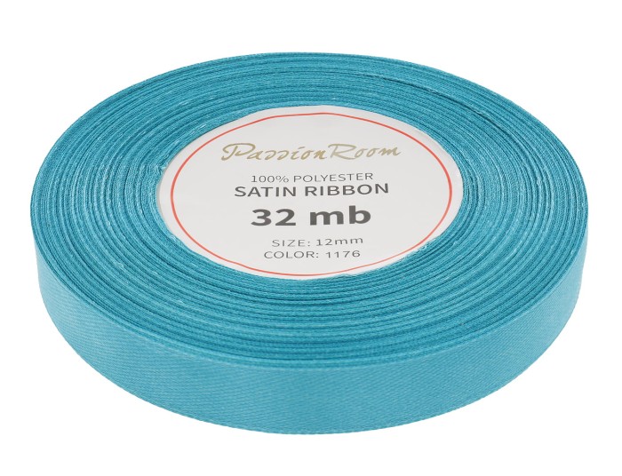 Wstążka satynowa 12mm 32mb turkusowa