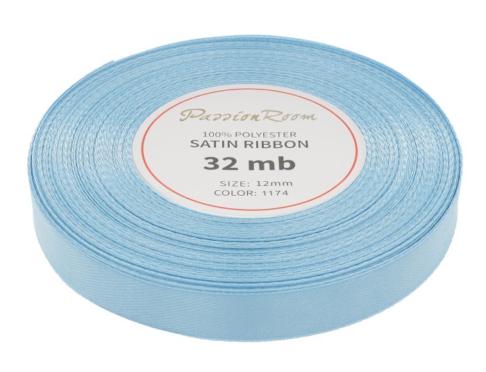 Wstążka satynowa 12mm 32mb lazurowa