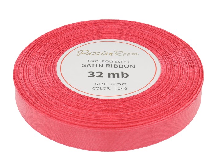 Wstążka satynowa 12mm 32mb koralowa