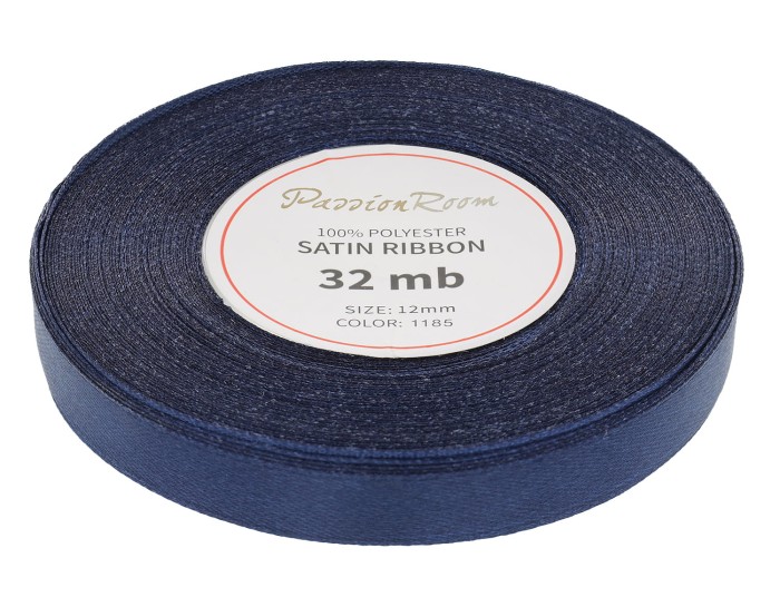 Wstążka satynowa 12mm 32mb ciemnogranatowa